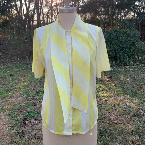 Vintage Stripe Blouse with Neck Bow - Picture 10 of 13